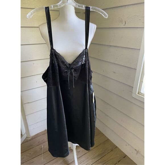 NWT Vintage Y2K Morgan Taylor Intimates Slip Chemise Lingerie Black 3X - Picture 11 of 13